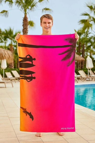 SeaDream Tropikal Desenli Plaj Havlusu 70X140 Cm Sunshine - 1