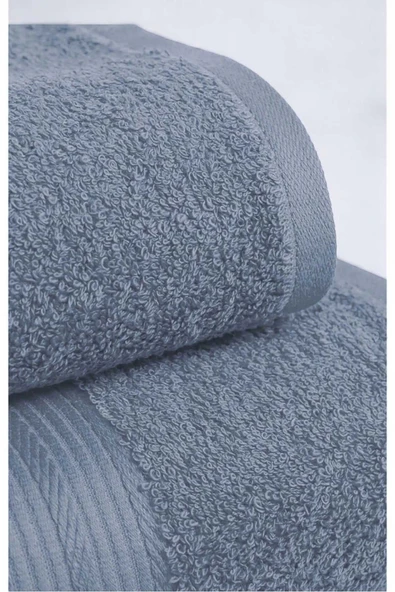 2 Parça Battal Lüks Premium Banyo Spa Havlu Takımı 90x170 Cm İndigo - 2