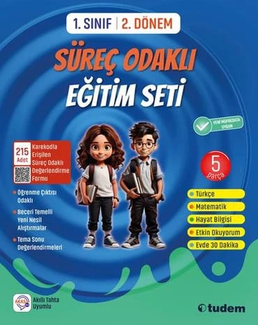 TUDEM YAYINLARI 1.Sınıf 2.Dönem Süreç Odaklı Eğitim Seti (6 PARÇA) ürün görseli