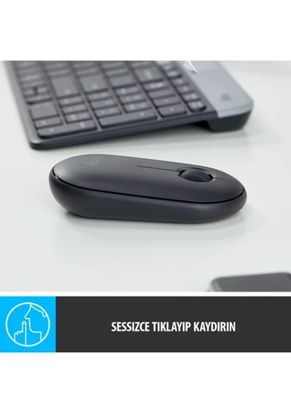 Logitech M350 Pebble Sessiz Kablosuz Kompakt Mouse - Siyah - 7