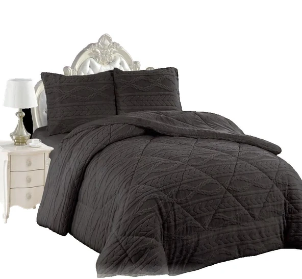 COMFORT YORGAN SETİ ÇİFT KİŞİLİK IVY ANTRASİT - Resim 3