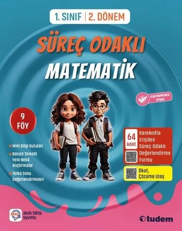 TUDEM YAYINLARI 1. Sınıf 2. Dönem Süreç Odaklı Matematik ürün görseli