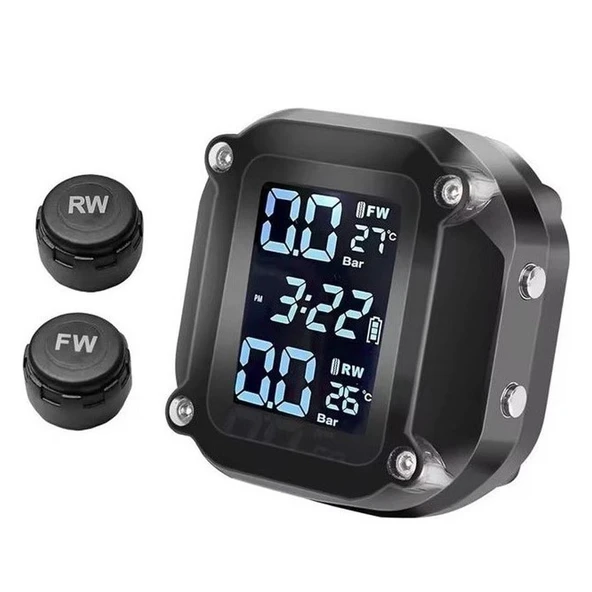 Powermaster Pm-28656 Motosiklet Kablosuz Lastik Basınç Hava ve Sıcaklık İzleme Sistemi Cihazı TPMS - 2