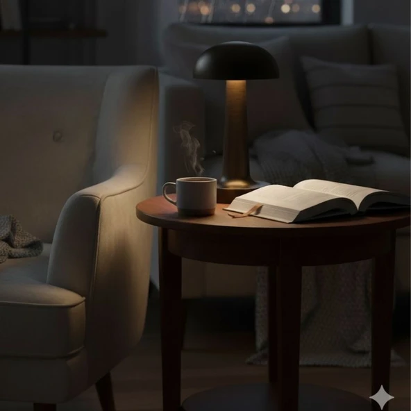 3 Kademeli, 3 Işık Modlu, Şarjlı, Dokunmatik Masa ve Gece Lambası, Cafe, Bar, Restorant Masa Lambası - Resim 4