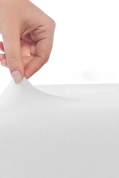 Çift Kişilik Düz Penye  %100 Pamuklu Lastikli Çarşaf 200X200 Cm Battal  Boy Newsheet Beyaz - 3