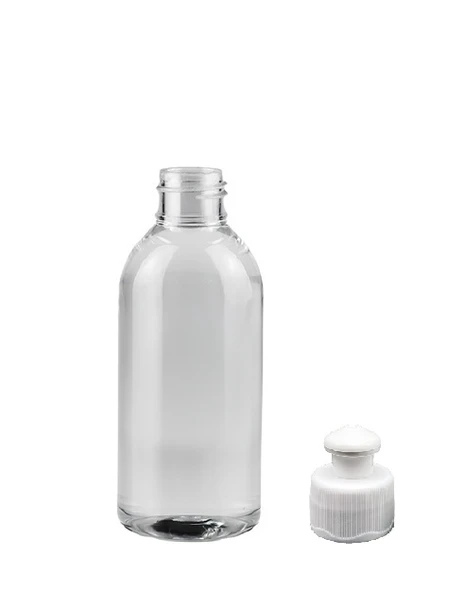 150ml şeffaf şişe puspul kapaklı, 12 adet, puspul kapaklı şişe, deterjan şişesi, plastik şişe, şeffaf şişe, sabun şişesi, duş jeli şişesi ürün görseli 1