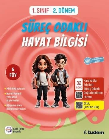 TUDEM YAYINLARI 1. Sınıf 2. Dönem Süreç Odaklı Hayat Bilgisi ürün görseli