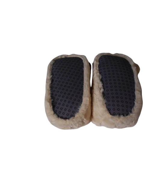 YAZKIŞ Kadın Kahve Krem Arslan Köpek Hayvan Fiğürlü Panduf - Resim 5