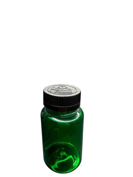 150ml yeşil tablet şişesi siyah kapak, 24 adet, tablet şişesi, ecza şişesi, kozmetik şişe