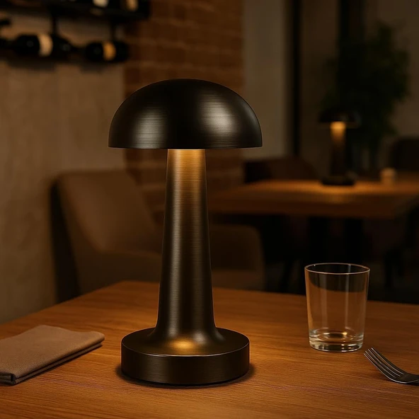 3 Kademeli, 3 Işık Modlu, Şarjlı, Dokunmatik Masa ve Gece Lambası, Cafe, Bar, Restorant Masa Lambası ürün görseli 1