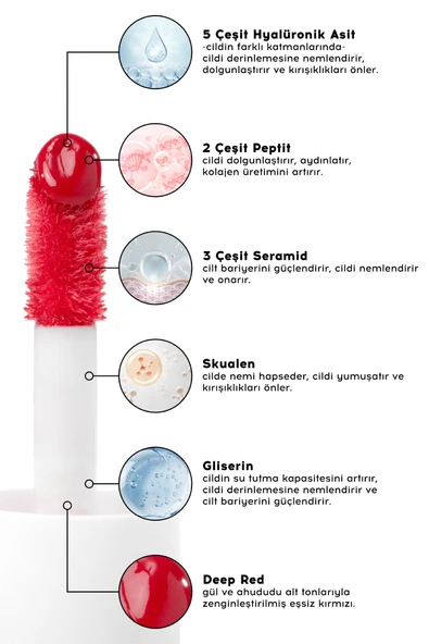 Cream Co. Allık Ruj Göz Farı Glow Tint Deep Red | Nemlendirici Makyaj | 501 Kırmızı | Hyaluronik Asit Peptit - 3