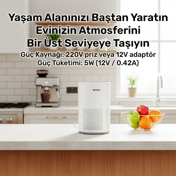 NPO iHome ARP1 Hepa-Aktif Karbon Filtreli 100m3/h Işıklı Ultra Sessiz Air Purifier Hava Temizleyici - Resim 4