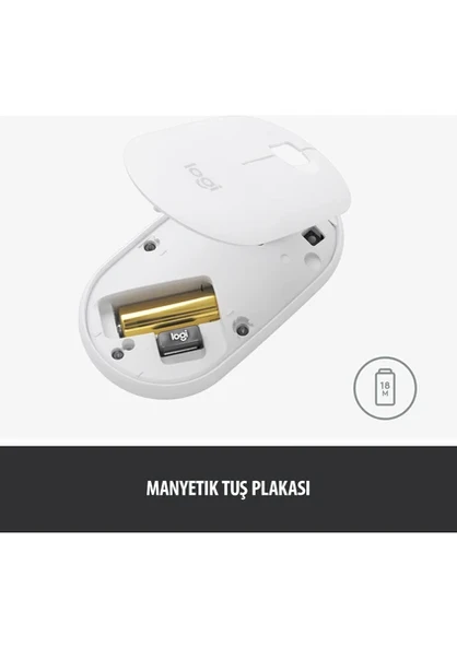 Logitech M350 Pebble Sessiz Kablosuz Kompakt Mouse - Siyah - 3