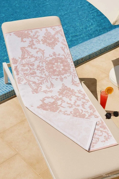 Unisex Desenli Baskılı Deniz Plaj Havlusu Otantik Nar Çiçeği 70x140 Cm - 2