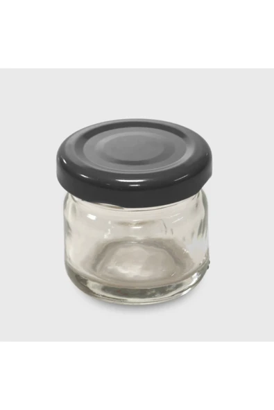 29 Cc. Mini Kavanoz - Cam Kavanoz - Siyah Kapaklı - 96 Lı Paket ürün görseli