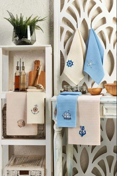 6 Parça Mutfak Kurulama Bezi 30 X 50 Cm Deniz - 1