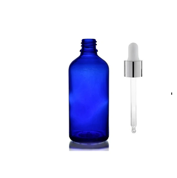 30ml mavi cam damlalıklı, 24 adet, Gümüş Kapak Beyaz Emzik, Ecza şişesi, Damlalıklı şişe, propolis şişesi, damlatmalı şişe, saç serum şişesi, ecza şişesi ürün görseli 1