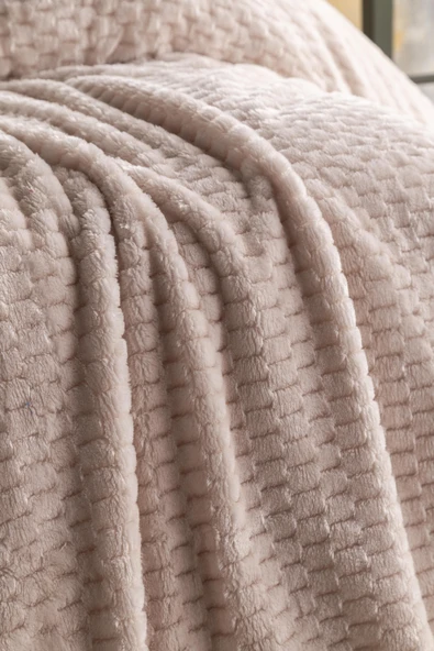 Tek Kişilik Trusty Ekru Jakar Desen Battaniye 160x220 CM - 3