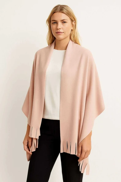 Softiva Polar Omuz Şalı 70x180 cm Unisex Kışlık Şal Pudra ürün görseli