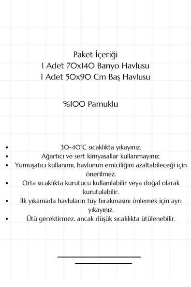 2 li Banyo Havlu Takımı %100 Pamuklu Dry Mavi - 4