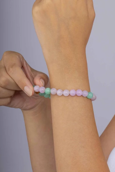 Gümüş Pazarım Ceyt Taşı Doğal Taş Bileklik - Resim 2