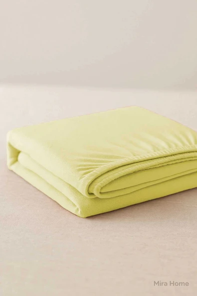 Tek Kişilik Düz Penye %100 Pamuklu Lastikli Çarşaf 100X200 Cm Newsheet Sarı - 4