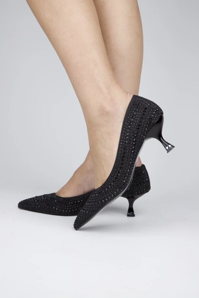 Stato - Siyah Renk Taş Detaylı Kadın Topuklu Ayakkabı ürün görseli