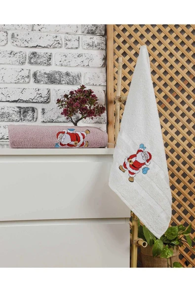 Mira Home Banyo Havlusu Takımı Noel Baba  Nakışlı - 2
