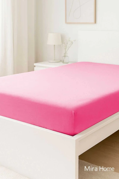 Çift Kişilik Düz Penye  %100 Pamuklu Lastikli Çarşaf 180X200 Newsheet Mor ürün görseli