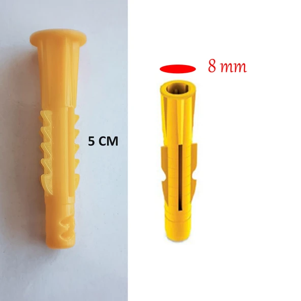 Plastik Roket Dübel M8 Mantar Kanatlı Dübeller 50 Adet Vida Sabitleme Bağlantı Elemanı - Resim 3