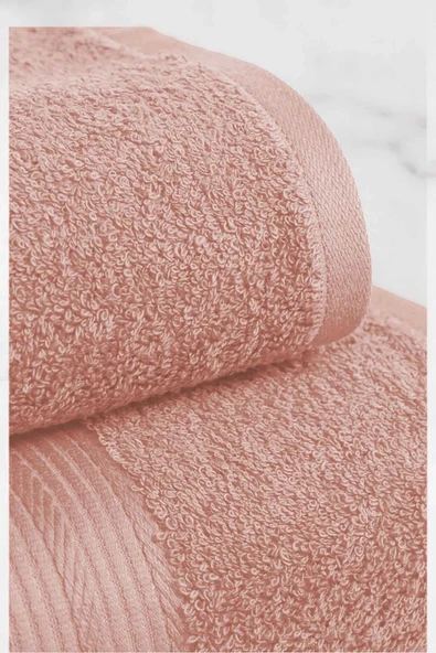2 Parça Battal Lüks Premium Banyo Spa Havlu Takımı 90x170 Cm Somon - 2