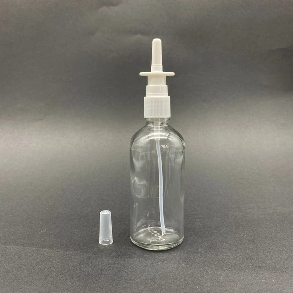 50ml şeffaf şişe, Burun spreyi, 12 adet Nazal Spreyli, Ecza şişesi, İlaç Şişesi - 3