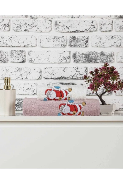 Mira Home Banyo Havlusu Takımı Noel Baba  Nakışlı - 1