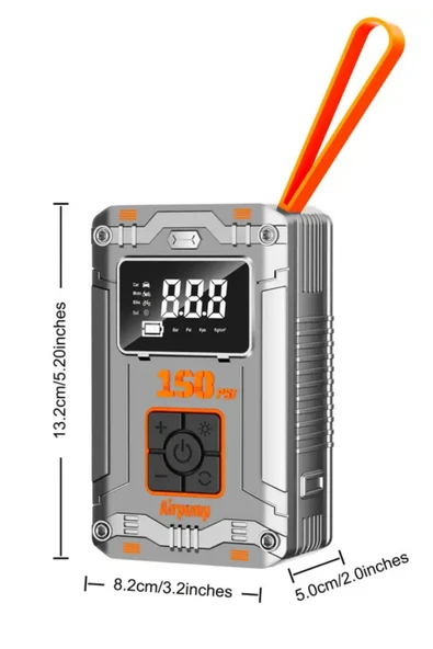 Blackbird MC6619 Dijital Ekranlı Taşınabilir Kablosuz Lastik Şişirme Pompası Powerbank, SOS Işığı, LED Fener, Otomatik B - 5