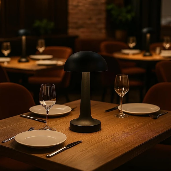 3 Kademeli, 3 Işık Modlu, Şarjlı, Dokunmatik Masa ve Gece Lambası, Cafe, Bar, Restorant Masa Lambası - Resim 2