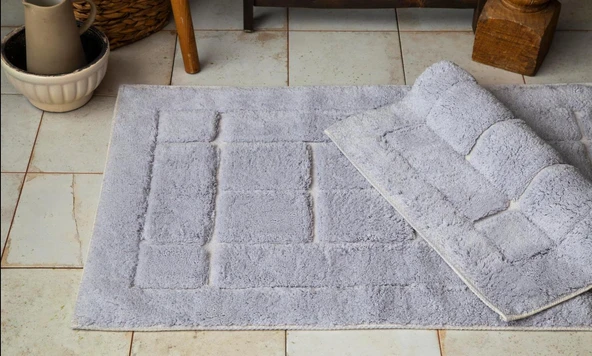 AP 2li Brıcks Gri Banyo Paspas ürün görseli 1