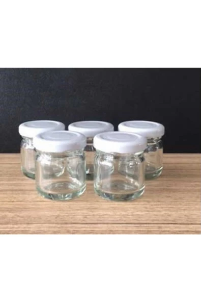 29 Cc şeffaf cam konserve kavanozu beyaz kapaklı, 110 adet, cam kavanoz, konserve kavanozu, reçel kavanozu, bal kavanozu, saklama kavanozu