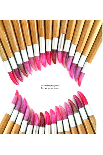 Akik mühre karga burun-zer mühre pembe renk-gürgen ağacı sap-tezhip-minyatür-hat-No:17 - Resim 5