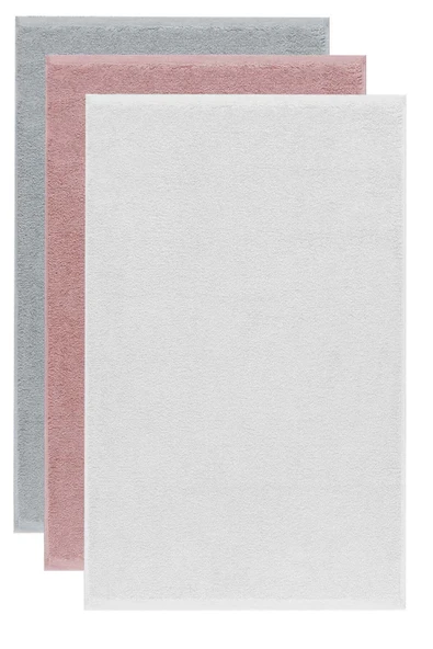 3 lü Düz Renk El Yüz Havlu Seti %100 Pamuklu 50x90 Cm Gri-Gül-Beyaz - 2
