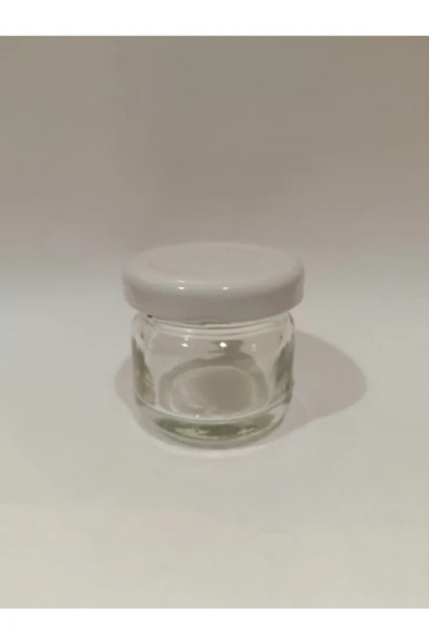 29cc Şeffaf Cam Beyaz Kapak Kavanoz,mini Kavanoz,bal Kavanozu,süs Kavanozu,50 Adet