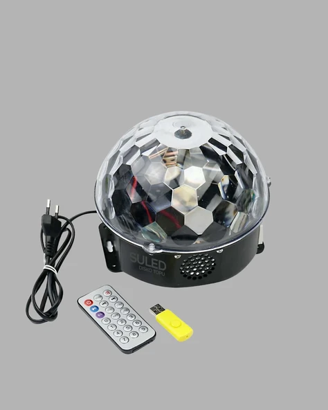 RGB LED Disko Topu Projektör – Ev Partileri, Doğum Günleri ve Eğlence İçin Işık Şovu - 2