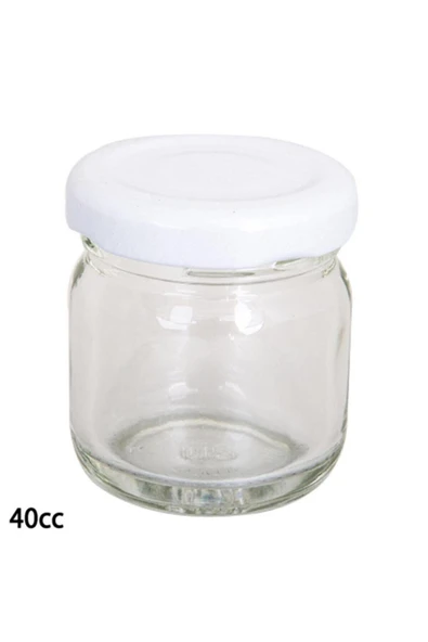 Cam Kavanoz 40cc Boş Şişe 50 Adet Nikah Şekeri Mum Gold Metal Kapaklı Şişeleri Dekoratif. - 6