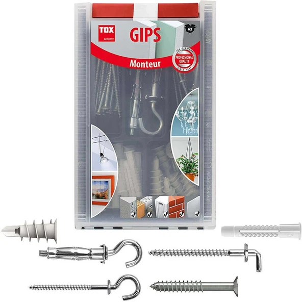 Tox Alçıpan Duvar İçin Vidalı Beton Dübeli 62 Adet (094 901 ürün görseli 1