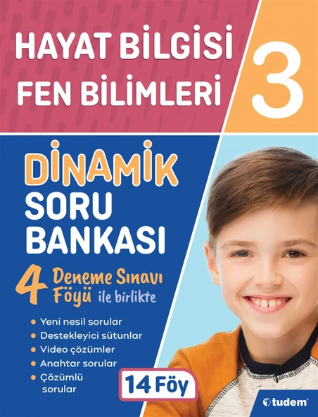 TUDEM YAYINLARI 3. Sınıf Hayat Bilgisi - Fen Bilimleri Dinamik Soru Bankası ürün görseli