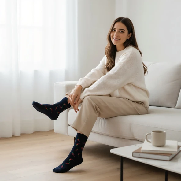 Gost Liria Pepper Socks Unisex Nakışlı Uzun Tenis Çorap - 8