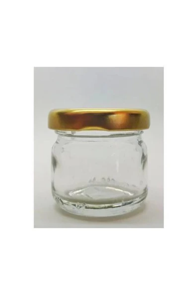 29 Cc şeffaf cam konserve kavanozu gold kapaklı, 105 adet, cam kavanoz, konserve kavanozu, reçel kavanozu, bal kavanozu, saklama kavanozu