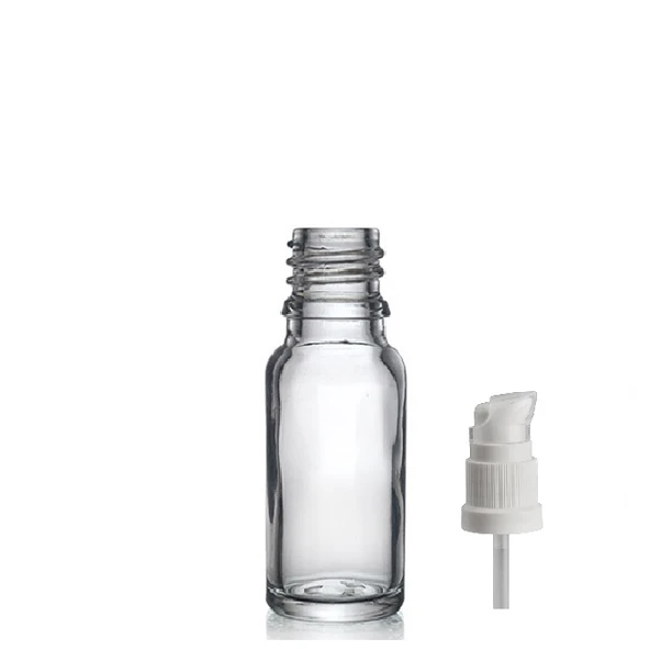 30ml şeffaf cam serum pompalı şişe, 24 adet, pompalı şişe, medikal şişe, cam şişe,