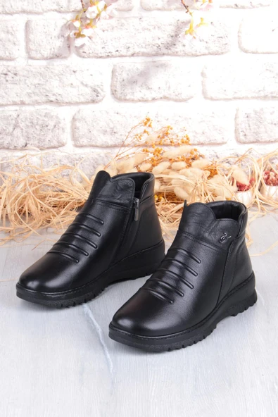 Pepita B001 Rahat Esnek Kaymaz Taban Yumuşak Hakiki Deri Kadın Bot - Resim 7