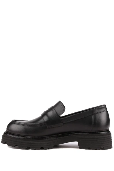 Stato - Siyah Hakiki Deri Kadın Loafer 25-AD1120 - Resim 4