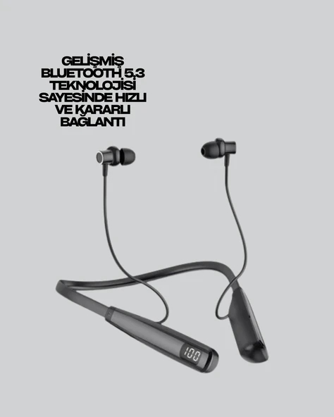 Boyun Askılı Kablosuz Bluetooth Kulaklık – Aktif Gürültü Önleme, LCD Ekranlı - 5
